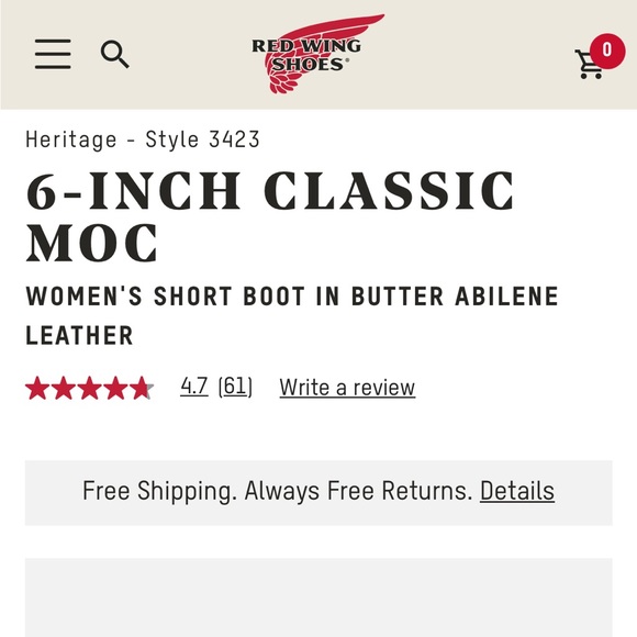 Red Wing Heritage Classic 6” Moc - Picture 4 of 4